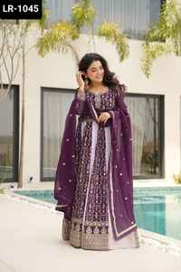 Las últimas mujeres usan vestidos Anarkali de lujo estilo pakistaní estilo de ropa Georgette Anarkali vestido con diseñador Dupatta para mujeres - Product Image 3