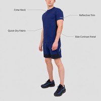 Ensemble de costume professionnel pour homme en deux pièces, couleur personnalisée, été, t-shirt à manches courtes et short, écologique et respirant