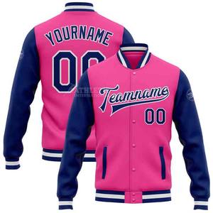 Las chaquetas universitarias de lana de algodón más vendidas para la venta Chaqueta de béisbol universitaria con diseño de logotipo personalizado para hombres Nombre del equipo - Product Image 4
