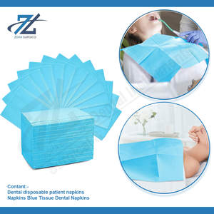 Serviettes dentaires jetables pour patients Bavoirs dentaires bleus Imperméables Qualité supérieure Luxe 3 plis Manuel en polaire - Product Image 3