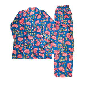 Pijamas Largos Casuales con Estampado Jaipuri para Primavera/Verano, Tela Suave y Transpirable, Cintura Elástica con Botones, Personalizables - Product Image 2