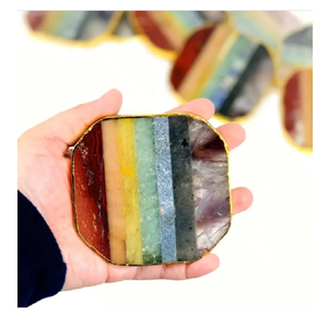 Posavasos de Cristal de Alta Calidad para Regalo, Hechos a Mano, Artesanía en Piedra, Posavasos de Piedra de 7 Chakras para Bebidas, Piedra Natural Curativa, Venta al por Mayor - Product Image 5