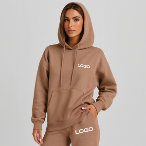 ชุดเซ็ตฤดูหนาวสองชิ้นสำหรับผู้หญิงแบบสั่งทำ เสื้อฮู้ดดี้ครอปตัวใหญ่และกางเกงจ็อกเกอร์มีซับในพร้อมลายพิมพ์ ขายส่งจากโรงงานบังกลาเทศ - Product Image 1