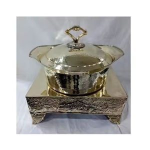 Réchauffeur de buffet chauffe-plats en or vintage pour hôtel chauffe-plats chauffe-plats pour mariage et fête - Product Image 3