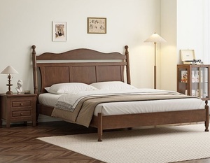 เตียงไม้แข็งหรูหราทันสมัยพร้อมการตกแต่งที่ยอดเยี่ยมสำหรับชุดห้องนอนและเฟอร์นิเจอร์ในบ้าน - Product Image 2