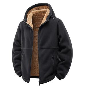 Autumn Winter <b>Men</b> Thickened Lamb <b>Velvet</b> Warm Hooded <b>Jacket</b> Fashion Windproof Fleece Casual Coat Loose Sports <b>Jackets</b> - Product Image 3