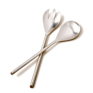 Juego de cubiertos de metal para servir ensalada, cuchara y tenedor, color negro, nuevo diseño, gran oferta - Product Image 2
