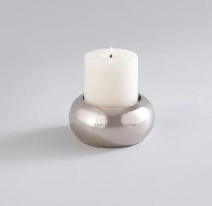 Ensemble de bougeoirs en métal au design élégant, finition argentée, écologique, art moderne, unique pour la maison, Noël, mariage, table - Product Image 3