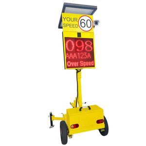 Panneau de signalisation de vitesse portable à radar solaire pour remorques, caméra de circulation verte et rouge - Product Image 2