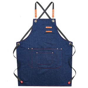 Kitchen Use Custom Water Repellent Cross Back Heavy Duty Adjustable Large Pockets Cotton <b>Canvas</b> <b>Aprons</b> for Men and Women - Product Image 1