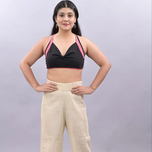 Pantalon large décontracté en coton uni pour femme, grande taille, style streetwear, respirant et écologique, vente en gros - Product Image 1