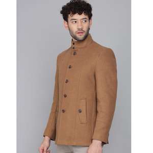Vente flash sur le manteau en laine mélangée beige pour homme, tissu de qualité supérieure, look élégant pour un usage professionnel et quotidien, disponible à la vente - Product Image 6