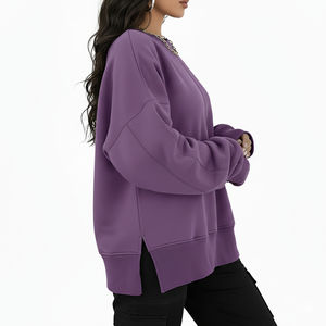 New arrival Custom DTG Print Fleece <b>Jumper</b> <b>Baggy</b> <b>Ladies</b> Wholesale Embroidery Oversized 300GSM Sweatshirt Crew Neck - Product Image 5