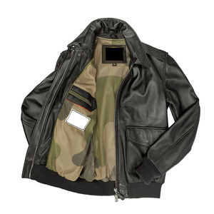 เสื้อแจ็คเก็ตหนังแท้บุผ้ากันน้ำสำหรับผู้ชาย สไตล์สตรีทแฟชั่น  รุ่น High Street Fight  แบบสั่งทำพิเศษสำหรับกิจกรรมกลางแจ้ง  พร้อมโลโก้ด้านหน้า  รับผลิตแบบ OEM - Product Image 2
