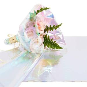 Iridescent Glossy Cello Wrap High Tensile Strength Waterproof Stretch Film for Food Packaging Durable Soft Release for Crafts - Product Image 1