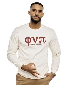 Maglietta a Maniche Lunghe Unisex Kappa Alpha Psi Old Skool Phi Nu Pi con 3 Lettere in Feltro, Abbigliamento per Confraternite Greche D9 - Product Image 3