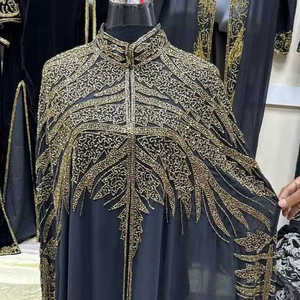Dubai marroquí Kaftan árabe Abaya Maxi mano con cuentas caftán hasta el suelo ropa de fiesta vestido de boda playa elegante Jellabiya - Product Image 1