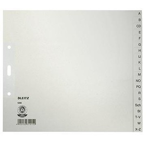 A-Z Register Leitz Extra Wide DIN <b>A4</b> 20 Register Sheets Recycled Grey Paper with Rope File <b>Folder</b> Accessories - Product Image 1