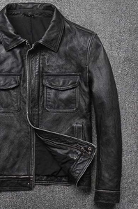 Chaquetas de moto impermeables chaqueta de cuero genuino chaqueta de carreras de montar en moto para hombres - Product Image 2