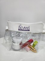 Nouvelle conception, sac de voyage cosmétique mini tendance en vinyle écologique avec fermeture éclair, ensemble de sacs de rangement pour soins de la peau et maquillage