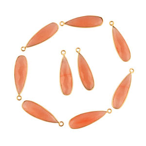 ผู้ผลิตจัดหาหยกสีส้มเสน่ห์หยดน้ําตาตัวเชื่อมต่อชุบทองประกันตัวเดียวการเชื่อมต่อจี้ต่างหูdiy 15 ชิ้นจํานวนมาก - Product Image 1