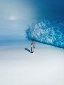 Elegante anillo en forma de cometa de oro rosa de 14 quilates Anillo de diamante de piedra natural H I Corte brillante SI3 I1 Regalo perfecto Proveedor al por mayor - Product Image 4