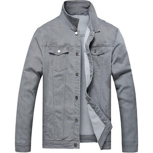 Chaqueta vaquera de manga larga para hombre, ligera, desgastada con tela vaquera de alta calidad y de primera calidad - Product Image 1