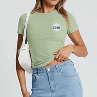 Camisetas Casuales de Corte Ajustado para Mujer Bella Canvas 6400 Ecológicas con Logotipo Personalizado Bordado y Serigrafiado al Mejor Precio