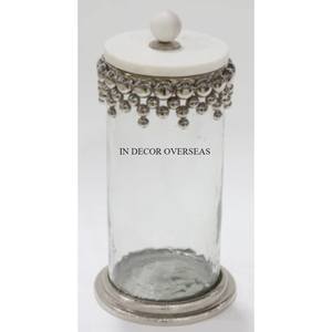 มาใหม่ฐานโลหะหนักชุบทองพร้อมดอกตูมสีดำดีไซน์ดังเครื่องครัวกระป๋องแก้วใส - Product Image 5