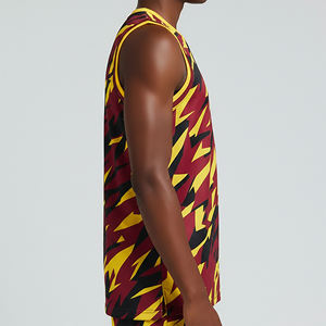 Camiseta de Baloncesto de Malla Personalizada de Alta Calidad, Cómoda, Transpirable, Antibacteriana, sin Mangas, Cuello en V, Poliéster Digital - Product Image 2