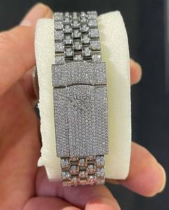 Montre en acier inoxydable sertie de moissanite glacée, style hip-hop, diamant, collection tendance, mouvement japonais, montre à quartz - Product Image 4