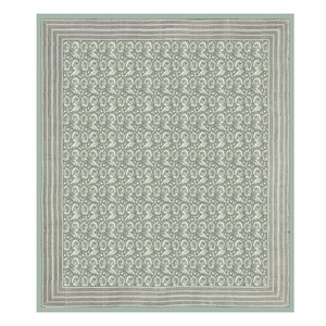 Oferta en Sábanas de Algodón Estampadas en Verde Salvia de Jaipur Heritage para Uso Diario en el Hogar, Tela de Fácil Cuidado a un Precio Competitivo - Product Image 2