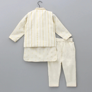 Ensemble veste et pyjama Kurta en coton brodé pastel traditionnel pour mariages d'été vêtements de fête d'hiver - Product Image 2