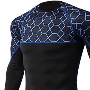 Trajes de compresión de manga larga OEM para hombre al por mayor precio barato conjunto de trajes de compresión a granel de algodón de nuevo diseño - Product Image 4