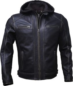 Chaqueta de Motociclismo para Hombre, Estilo Bomber Clásico, Forro Acolchado, Cuero de Oveja de Alta Calidad, Desmontable, para Carreras de Autos - Product Image 1