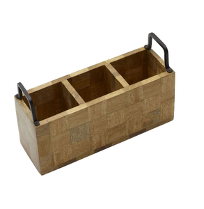 Soporte para cubiertos de madera de alta venta, carrito de madera hecho con mango de cuatro secciones para usos de utensilios de cocina - Product Image 3