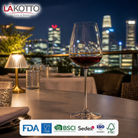 Service hôtelier LAKOTTO, bol profond en cristal sans plomb de 590 ml, verre bordeaux pour usage hôtelier, stock disponible, fournisseur de verrerie avec logo personnalisé