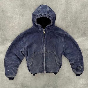 Sweat à capuche graphique en coton 100% lourd avec fermeture éclair, imprimé DTG, lavage à l'acide, patch brodé personnalisé pour hommes, streetwear - Product Image 2