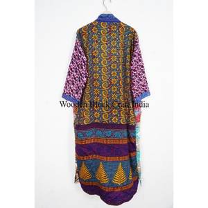 Handmade Wholesale Vintage Silk <b>Saree</b> Kimono Long Summer Dress Stylish Elegant Floral Multi Color Indian Boho Design - Product Image 5