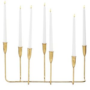 Bougeoir moderne en or à 7 cônes pour la maison, mariage, Pâques, Noël, Saint-Valentin, décorations et table à manger - Product Image 1