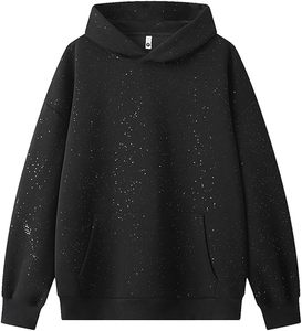 Sweat à capuche personnalisé en strass pour homme et femme, 100% coton, respirant, imperméable, surdimensionné, qualité supérieure, OEM ODM - Product Image 1
