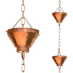 Chaîne de pluie en métal au design moderne, gouttière en cuivre plaqué, chaîne de pluie élégante, décorations pour la maison et le jardin - Product Image 1