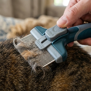 <b>Pet</b> Hair Remover Grooming Comb Self-Cleaning Slicker <b>Brush</b> High Quality Wholesale Supply Professional Grade - Product Image 3