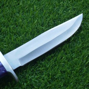 Cuchillo de caza de acero de Damasco de grado Industrial de alta calidad personalizable, hoja de punto de caída fija de madera, supervivencia al aire libre - Product Image 4