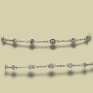 สร้อยข้อมือเพชรสำหรับปลูกในแล็บทรงกลม14K สีเหลืองทอง VVS EF ชัดเจนเครื่องประดับโซ่ขนาด7นิ้ว - Product Image 2