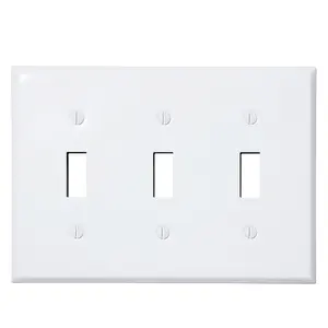 White 3 Gang Plastic Switch Cover Wall Light Socket Plate