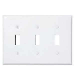 सफेद <span class=keywords><strong>3</strong></span> गैंग प्लास्टिक स्विच कवर वॉल लाइट सॉकेट प्लेट - Product Image 1