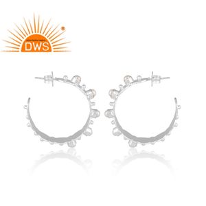 Último Diseño conjunto de perlas naturales pendientes de aro joyería personalizada para mujer regalo para ella - Product Image 4
