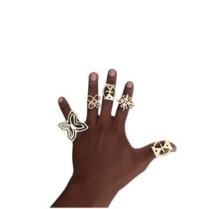 Anillos de dedo de latón de alto pulido para joyería de fiesta Anillos de dedo de latón chapados en oro para compromiso y moda - Product Image 1