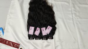 Venta al por mayor 100% Cutícula Alineada Virgen India Raw Human Hair Doble Trama Machine-Straight Bundles Estilo de onda natural - Product Image 5